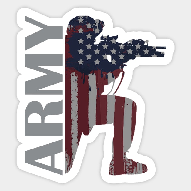 Army American Flag Soldier Sticker by Sneek661